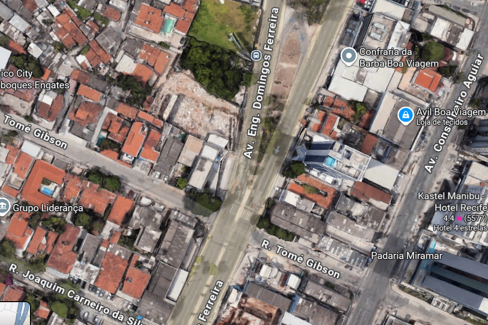 Trecho da Domingos Ferreira que sofrerá interdição devido a obras da Compesa/REPRODUÇÃO/GOOGLE MAPS