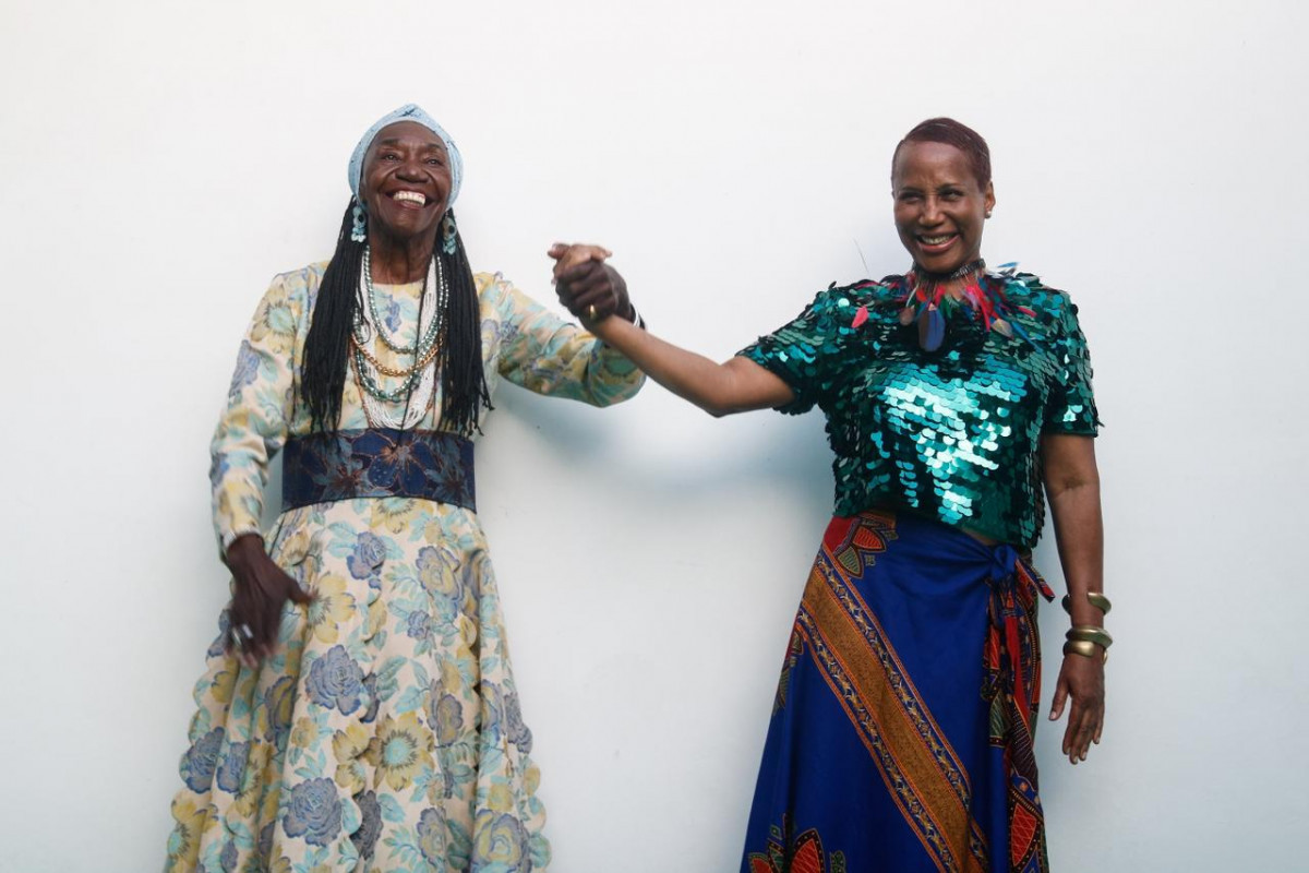 Lia de Itamaracá e Daúde na Embaixada da Ciranda, na Ilha de Itamaracá. (Marina Torres/DP Foto)