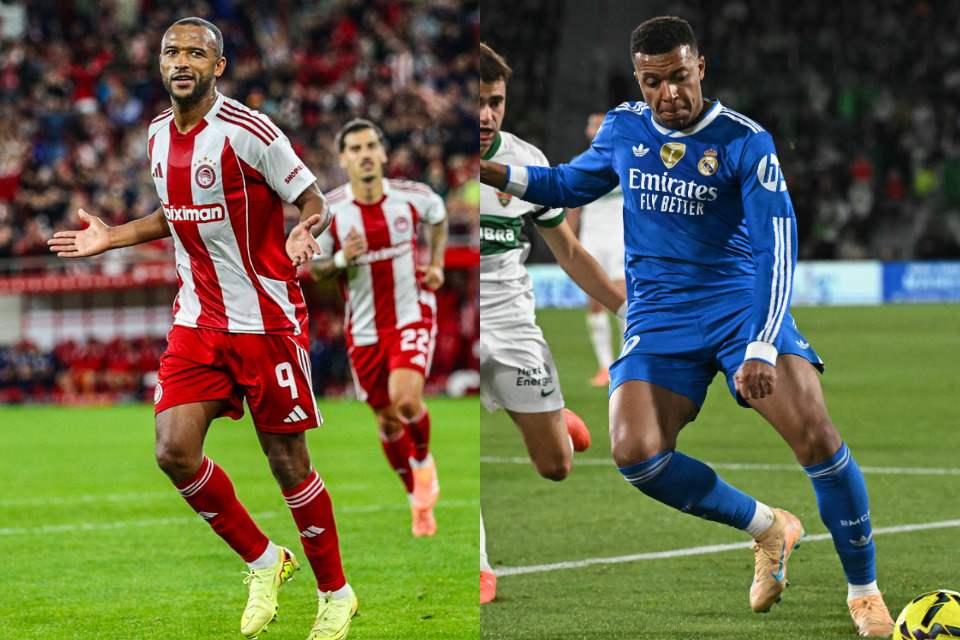 Olympiacos e Real Madrid voltam a se enfrentar após 18 anos /Divulgação/ Olympiacos e JOSE JORDAN / AFP