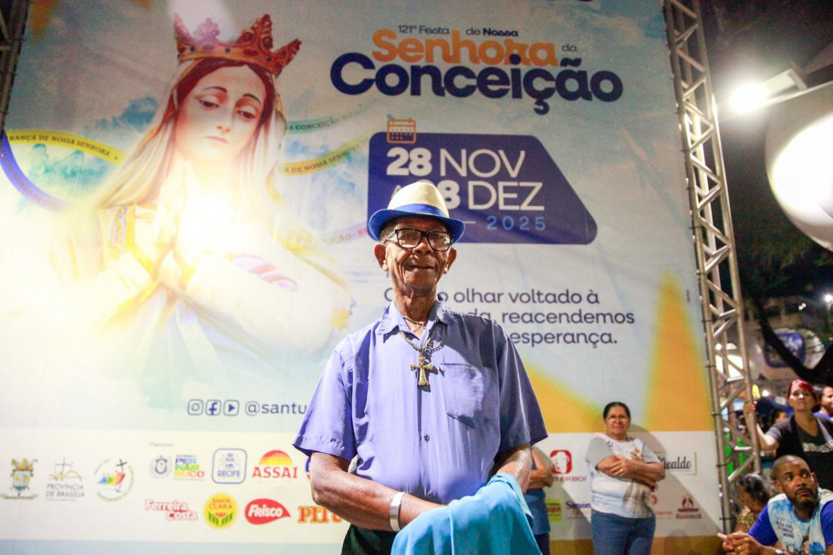 Manuel Gomes Souza Filho, de 75 anos, é devoto de Nossa Senhora da Conceição (Foto: Crysli Viana/DP Foto)
