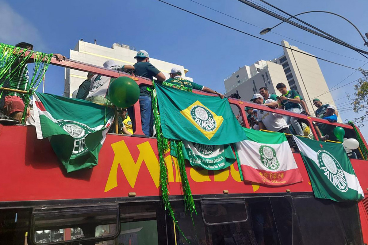 Torcedores do Palmeiras em Lima, no Peru/ Carlos MANDUJANO / AFP