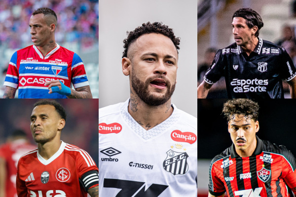 Rebaixamento do Brasileirão: veja os últimos jogos de Fortaleza, Internacional, Santos, Vitória e Ceará.  	/Fotos:Mateus Lotif/FEC | Ricardo Duarte / Internacional | Raul Baretta/Santos FC | Divulgação/Ceará | Victor Ferreira/Vitória