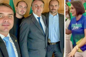 O ex-presidente Jair Bolsonaro está preso, mas a rinha na família está rolando solta