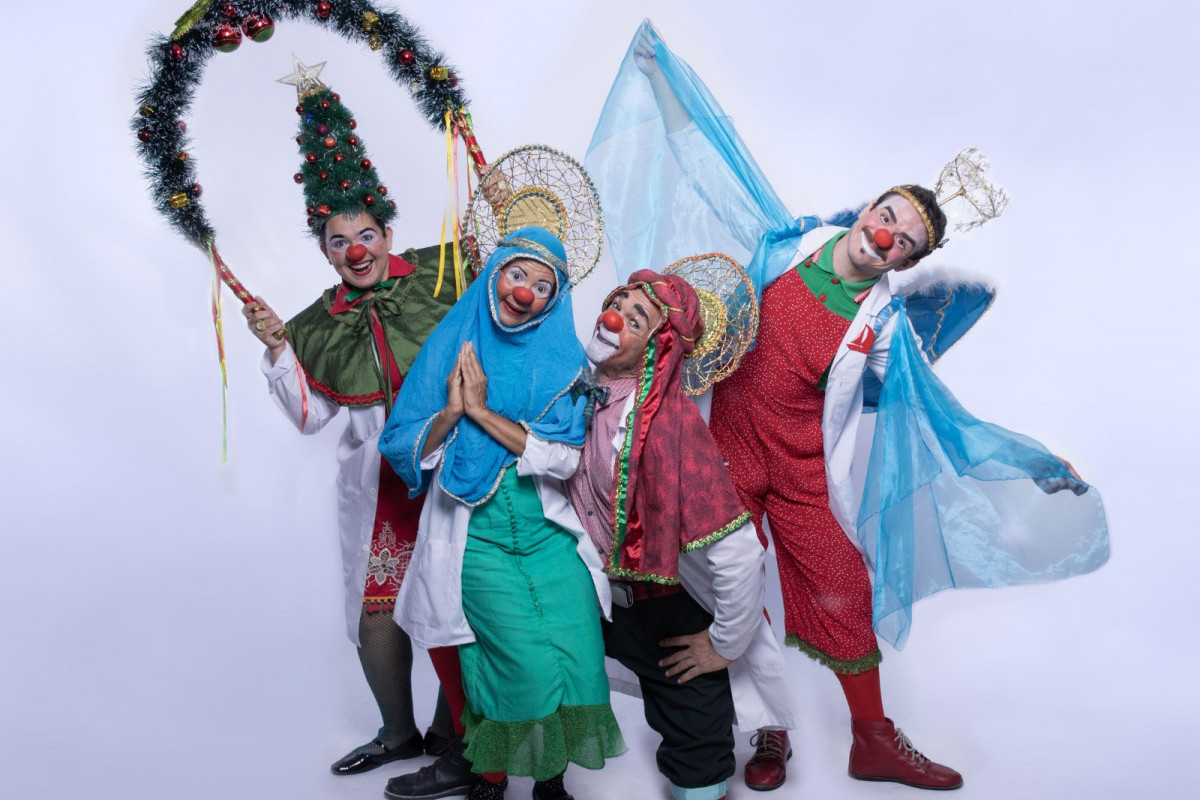 Nove palhaços do elenco de Pernambuco compõem o presépio. Maria e José serão interpretados por Dra. MonaLisa (Greyce Braga) e Dr. Dud Grud (Eduardo Filho)/Foto: Divulgação