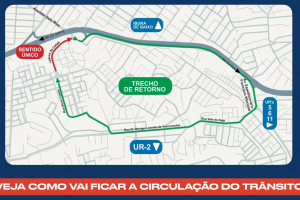 Mapa mostra nova circulação na área da Cohab, na Zona Sul do Recife 