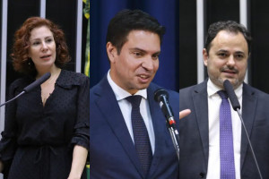 Deputados Carla Zambelli (PL-SP), Delegado Ramagem (PL-RJ) e Glauber Braga (PSOL-RJ)