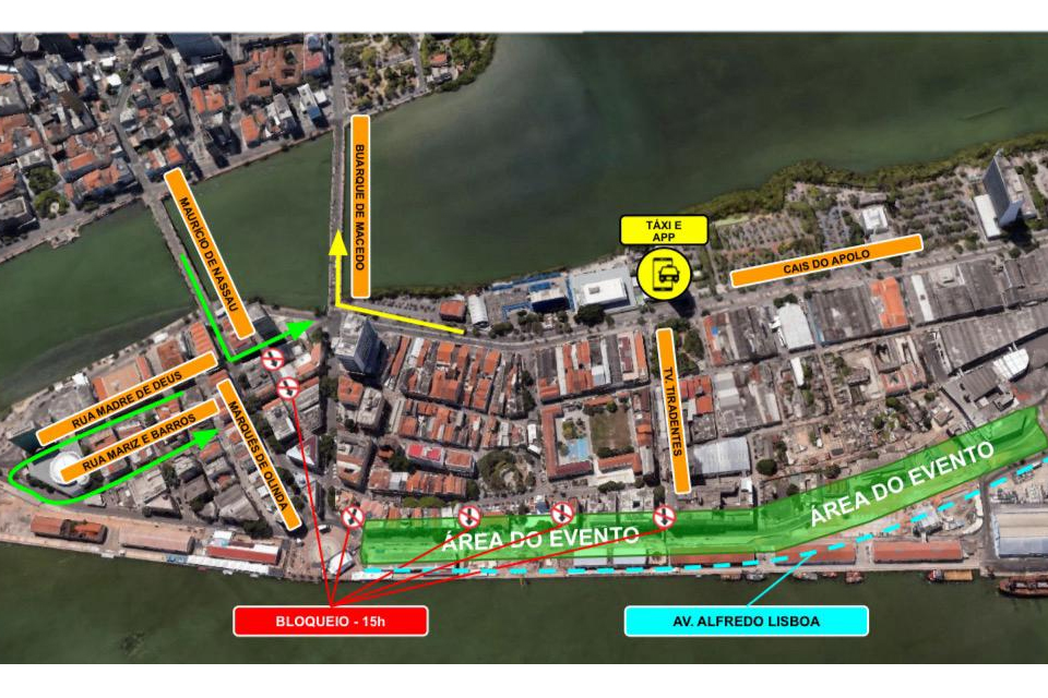 PCR divulgou esquema de trânsito com alternativas para as vias bloqueadas/DIVULGAÇÃO/PCR