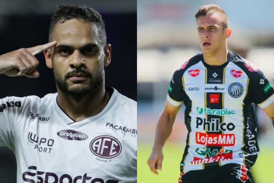 Juninho e Felipe Saraiva, jogadores em negociação com o Náutico/Divulgação/Ferroviária e André Jonsson/OFEC