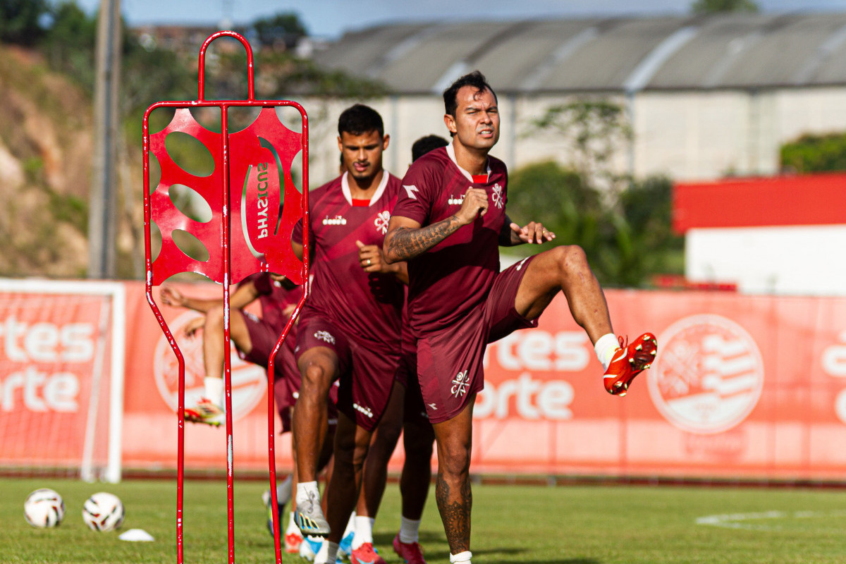 Atacante Vinícius em treino do Náutico no CT Wilson Campos/Gabriel França/CNC