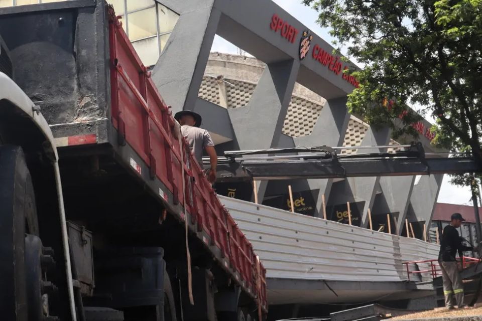 Obra da sede da Ilha do Retiro, estádio do Sport/Geraldo Rodrigues/ SCR
