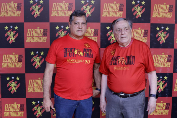 José Roberto Moura e Branquinho, vice-presidente e presidente da chapa 30 "Sport Unido para Vencer" (Rafael Vieira/ DP Foto)