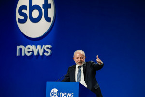 Presidente da Rep&uacute;blica Luiz In&aacute;cio Lula da Silva, durante a Cerim&ocirc;nia de lan&ccedil;amento do SBT News.