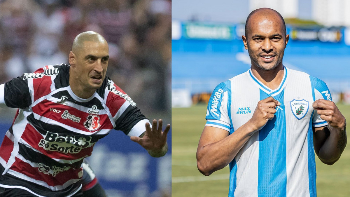 Ariel e Quirino, atacantes do Santa Cruz/Rafael Vieira e Rafael Martins/ Londrina EC