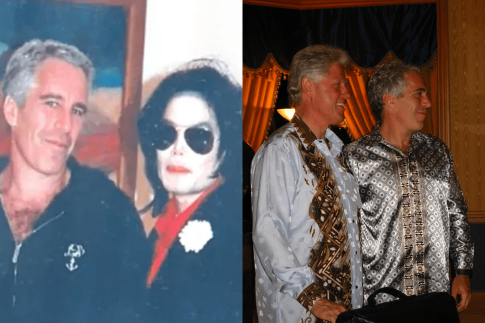 Diversas personalidades famosas aparecem em fotos e documentos contidos no lote de arquivos, incluindo o ex-presidente dos EUA Bill Clinton, além dos músicos Mick Jagger e Michael Jackson./Departamento de Justiça dos EUA