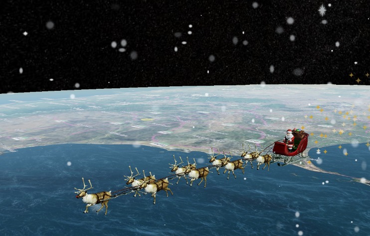 Trajeto do Papai Noel em 3D/Reprodução