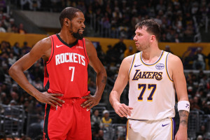 Kevin Durant e Luka Doncic, estrelas do Rockets e Lakers, respectivamente
