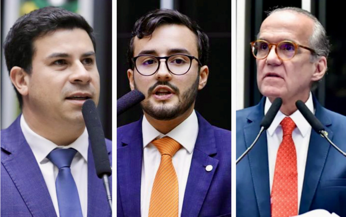 Na foto, da esquerda para a direita: o deputado federal Carlos Veras (PT), o deputado Lula da Fonte (PP) e o senador Fernando Dueire (MDB)/Reprodução