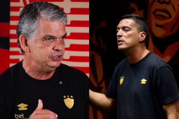 Carlos Brazil e Raphael Bahia, executivo e t&eacute;cnico da base do Sport