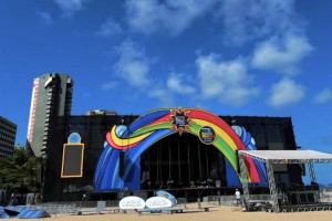 Palco do polo Candeias do r&eacute;veillon de Jaboat&atilde;o dos Guararapes