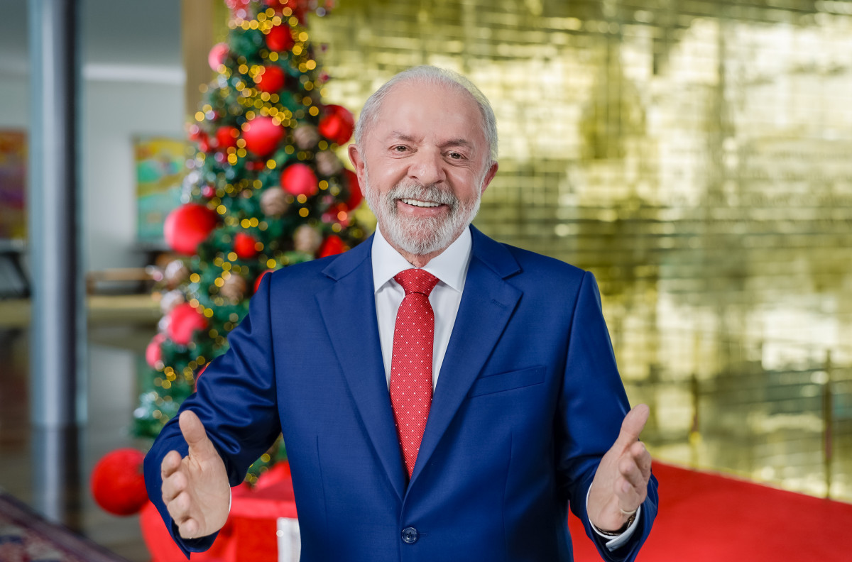 Presidente da República, Luiz Inácio Lula da Silva, durante pronunciamento à nação por ocasião do Natal e do Ano Novo. Palácio da Alvorada. Brasília (DF)/Foto: Ricardo Stuckert
