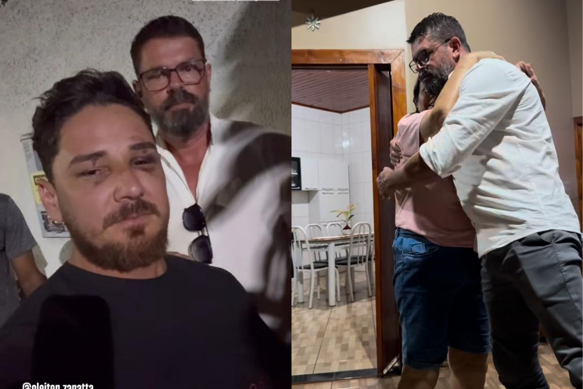 O casal de turistas agredido em Porto de Galinhas foi recepcionado por amigos e familiares ao chegar em casa/Fotos: Reprodução/Instagram johnnyandradepersonal