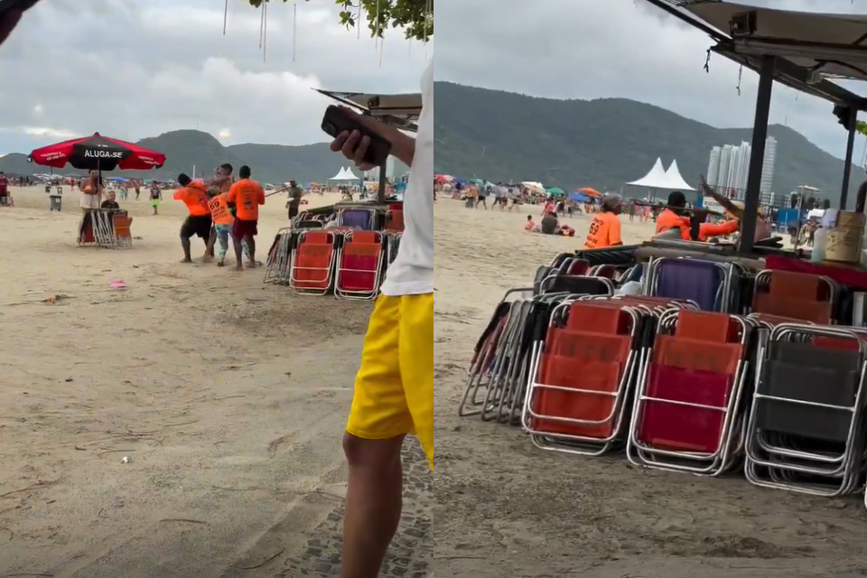 Confusão foi registrada nesta terça-feira (30), em Balneário Camboriú/Reprodução/Redes Sociais