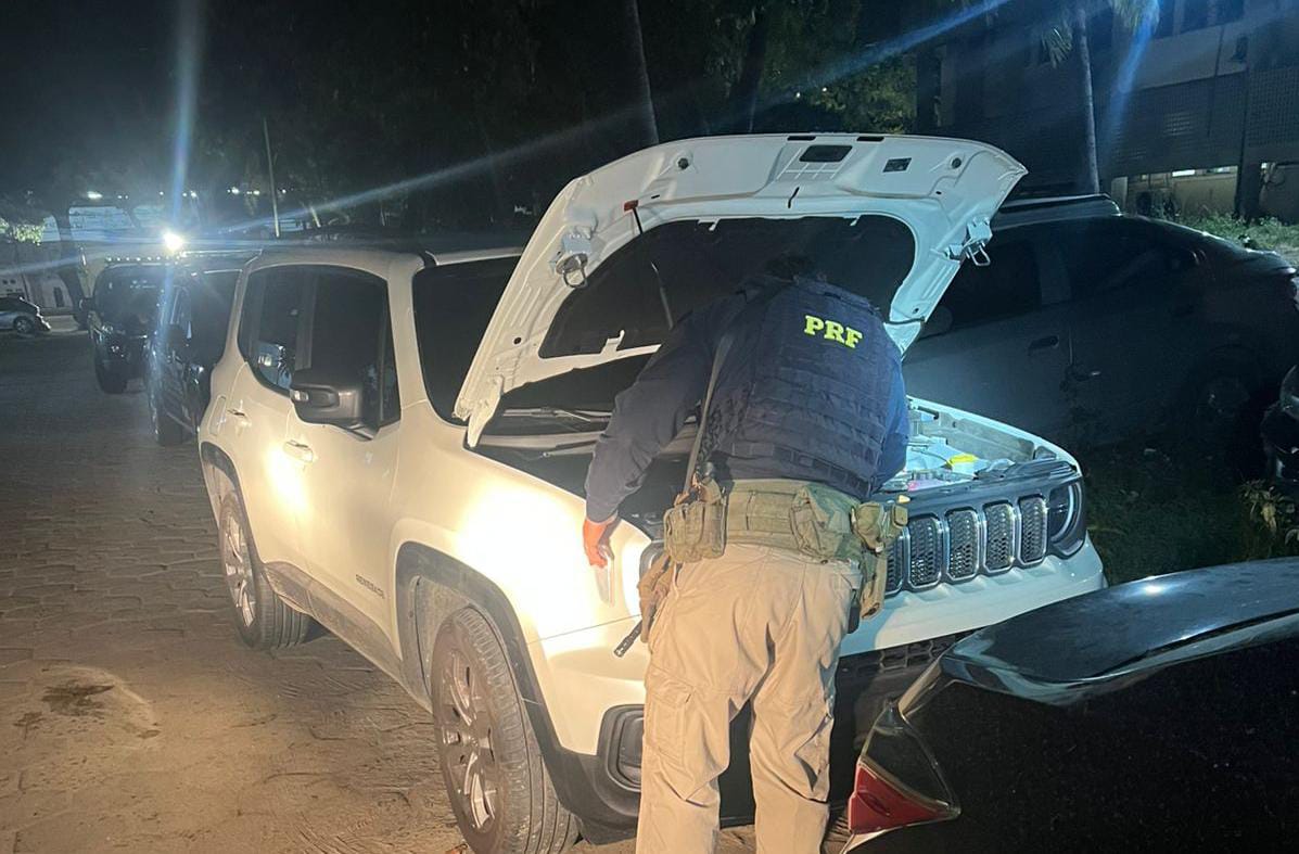 Suspeito foi preso após ser flagrado dirigindo um carro roubado/Divulgação/PRF