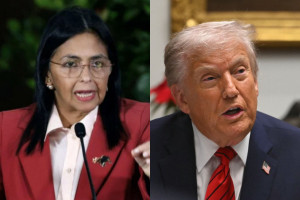 Presidente interina da Venezuela, Delcy Rodr&iacute;guez, recebe alerta de Donald Trump