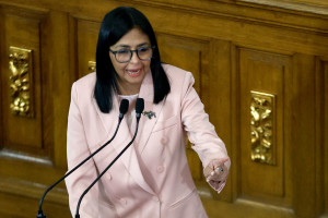 Presidente interina da Venezuela, Delcy Rodr&iacute;guez