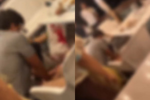 Imagens registradas por testemunhas mostram populares tentando realizar massagem card&iacute;aca na v&iacute;tima, na tentativa de reanim&aacute;-la.