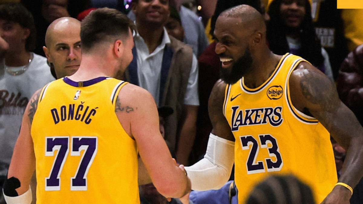 Doncic e Lebron James, jogadores do Lakers/Divulgação/Lakers