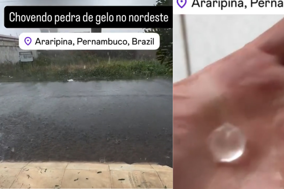 Chuva de granizo no Sertão/Foto: Reprodução/Instagram ricardobizotto222