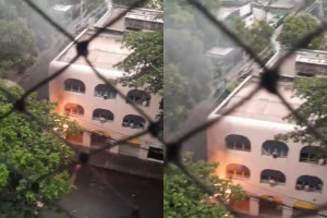 Inc&ecirc;ndio atinge rede el&eacute;trica no Centro do Recife