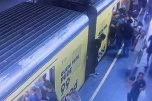 Homem foi flagrado por c&acirc;meras de seguran&ccedil;a trafegando entre dois vag&otilde;es do Metr&ocirc; do Recife