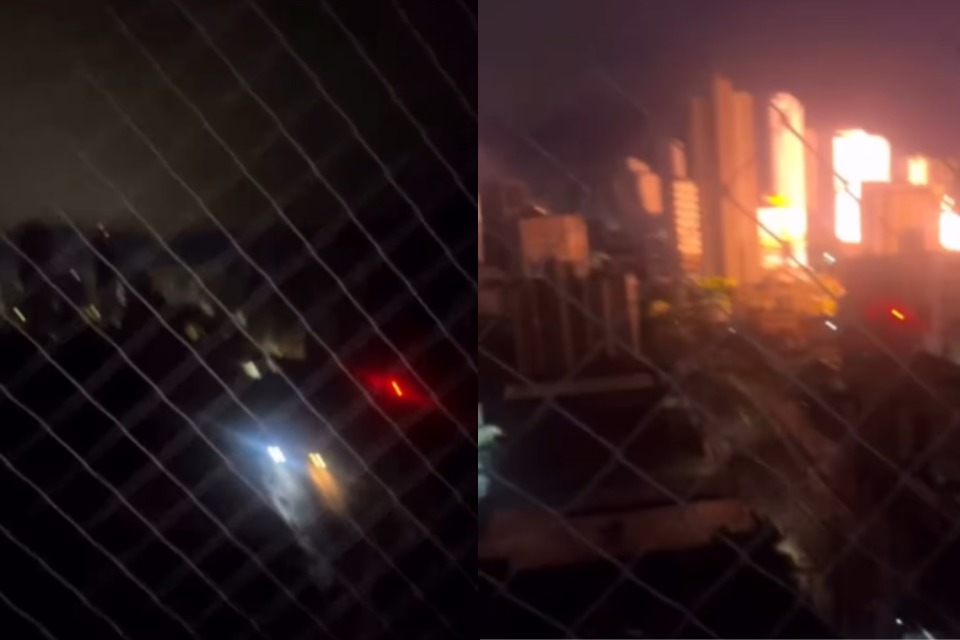 Moradores de Candeias gravaram momento da explosão do transformador/Foto: Reprodução/Redes Sociais