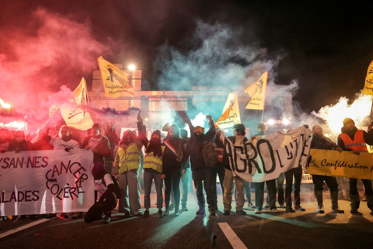 Protesto de agricultores contra acordo UE-Mercosul na França ( THOMAS SAMSON / AFP)