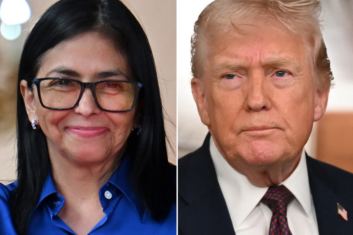 Delcy Rodríguez e Donald Trump/JUAN BARRETO / AFP