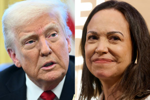 Donald Trump e Mar&iacute;a Corina Machado