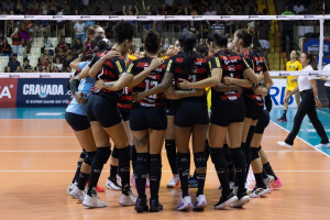 Jogadoras de v&ocirc;lei do Flamengo