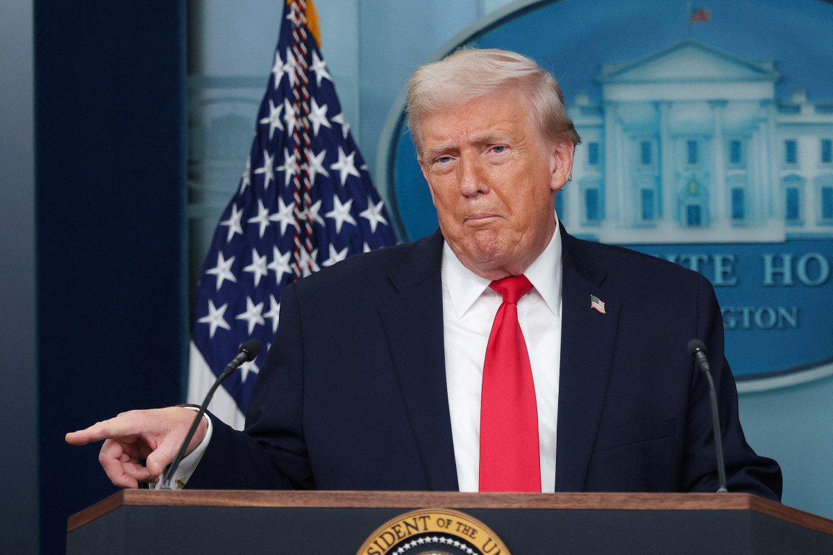 Presidente dos EUA, Donald Trump, durante entrevista coletiva/Kevin Dietsch / GETTY IMAGES NORTH AMERICA / Getty Images via AFP