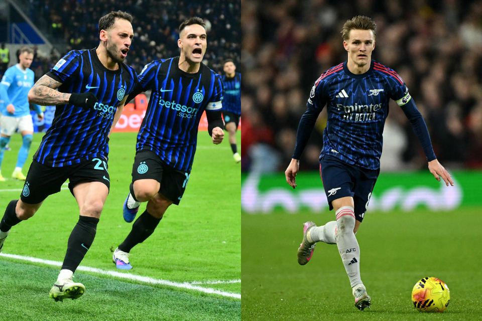Inter de Milão e Arsenal se enfrentam pela penúltima rodada da Fase de Liga da Champions/STEFANO RELLANDINI / AFP e JUSTIN TALLIS / AFP