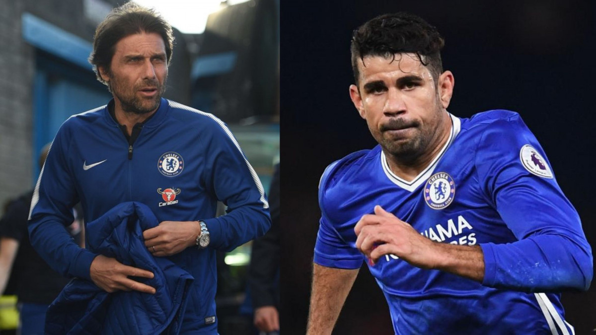 Antonio Conte e Diego Costa, treinador e atacante do Chelsea/Divulgação/Chelsea