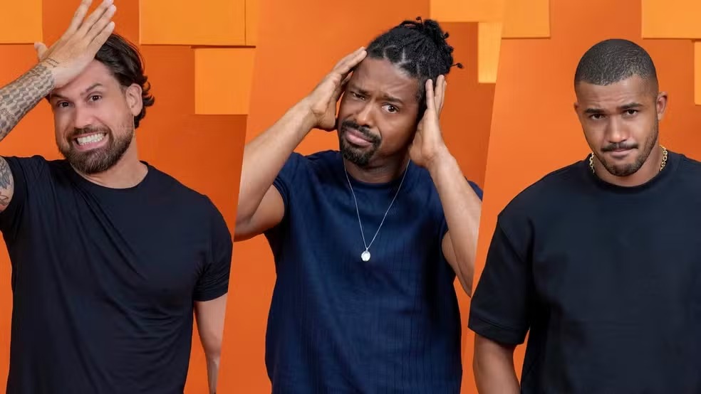 
Na foto, da esquerda para a direita: Brigido, Leandro e Matheus/Globo/Manoella Mello