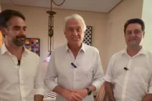 Ao lado de Eduardo Leite e Ratinho Jr, Caiado anuncia filia&ccedil;&atilde;o ao PSD