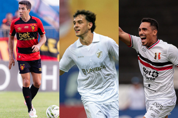 Carlos de Pena, Diego Guerra e William J&uacute;nior, meias do Sport, Retr&ocirc; e Santa Cruz, respectivamente