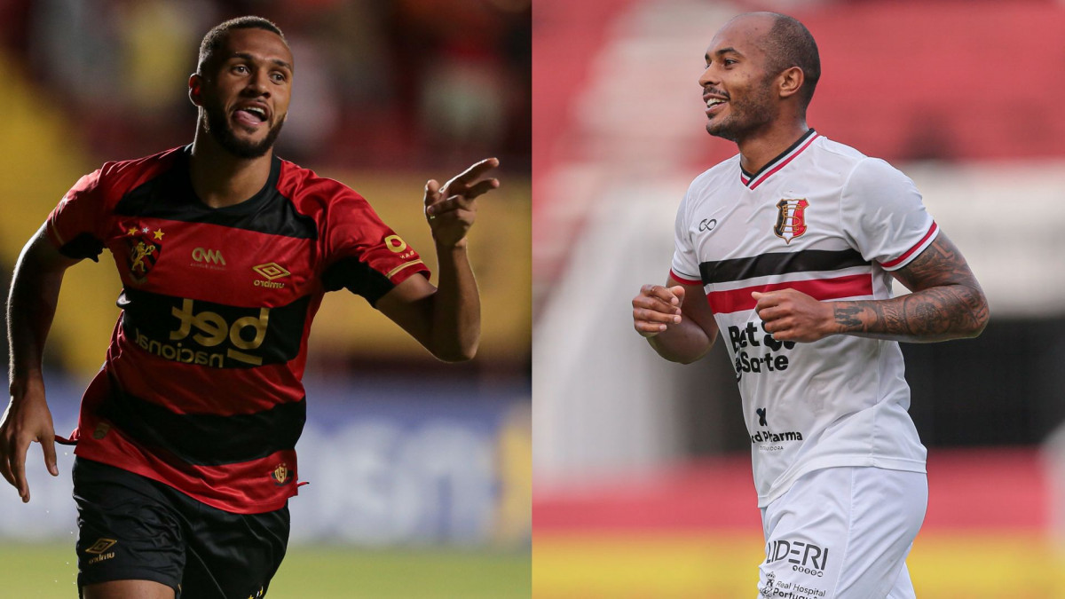 Gustavo Coutinho e Quirino, atacante de Sport e Santa Cruz/Rafael Melo/FPF