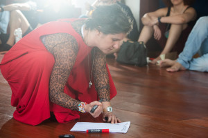 Amanda Gabriel na oficina 'O Lugar do Autor no Cinema' realizada durante a 29&ordf; Mostra de Cinema de Tiradentes