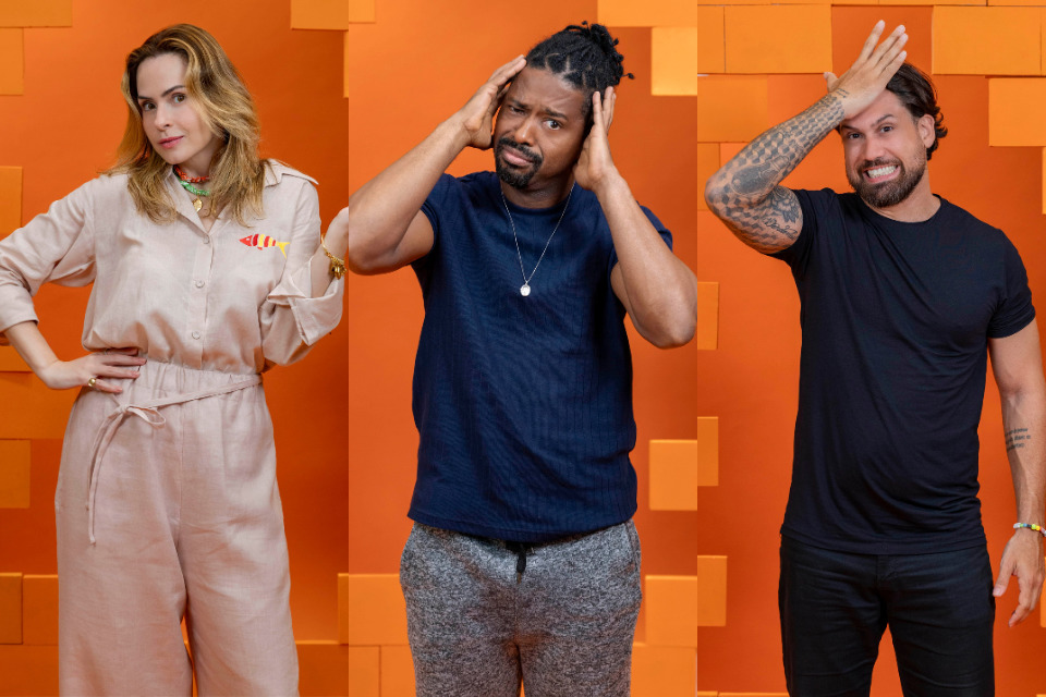 Terceiro paredão do BBB26: Ana Paula, Leandro e Brigido/Fotos: Globo/ Manoella Mello