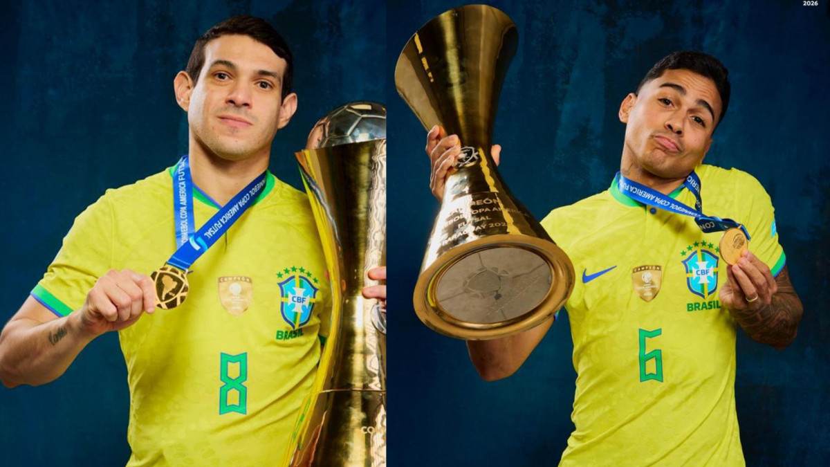 Richard e Cléber André, pernambucanos da Seleção Brasileira de Futsal/Divulgação
