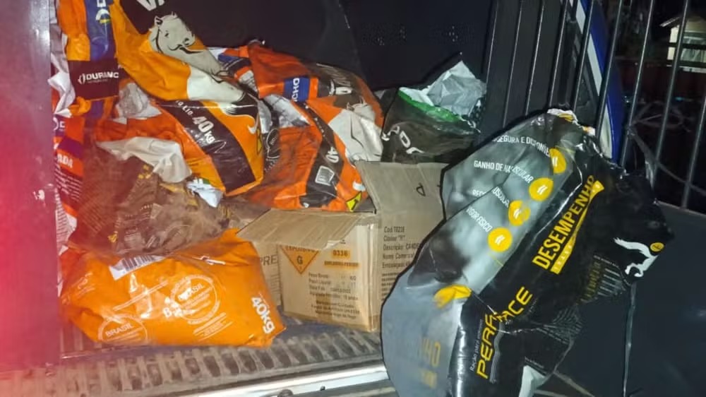 Explosivos apreendidos na ação da PMPE/Foto: Reprodução